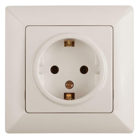 Розетка 1-м СП Solo 4-202-02 16А 250В IP20 2P+E Schuko с заземл. слон. кость  Б0053650