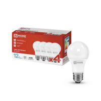 Лампа светодиодная LED-A60-VC 4PACK 12Вт 230В E27 6500К 1140лм (уп.4шт)  4690612047676