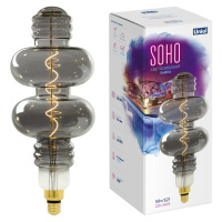 Лампа светодиодная филаментная LED-SF42-5W/SOHO/E27/CW CHROME/SMOKE GLS77CR SOHO спиральный филамент хром./дым. колба  UL-00005922