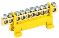 Шина PE "земля" на DIN-изол. "Стойка" ШНИ 6х9-10-С-Ж  YNN10-69-10P-K05