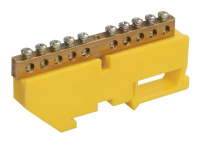 Шина PE "земля" на DIN-изол. ШНИ-6х9-10-Д-Ж  YNN10-69-10D-K05