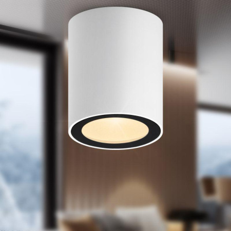 Светильник OL48 WH/BK MR16 GU10 IP44 настенно-потолочный спот черн./бел.  Б0059799