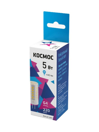 Лампа светодиодная 5Вт G4 220В 4500К керамика  LksmLED5wJCG4220v45