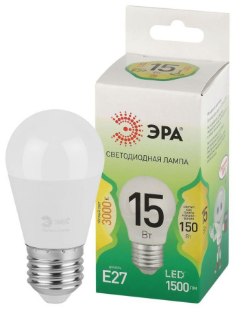 Лампа светодиодная GREEN LINE P45-15W-830-E27 GL E27 15Вт шар свет тепл.  Б0067038