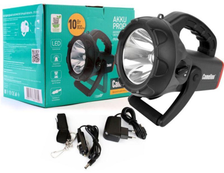 Фонарь аккумуляторный 2931R2 LED CREE 10Вт аккум. 4В 4А.ч 220В/12В карбон (кор.)  11459