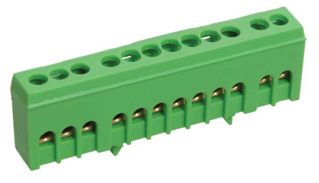 Шина PE "земля" в корп. изол. на DIN-рейку ШНИ-6х9-12-К-З  YNN10-69-12KD-K06