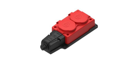 Колодка удлинителя 2-м MultiSet 2К+З 16А 250В IP44 каучук красн. SE MST4122RD