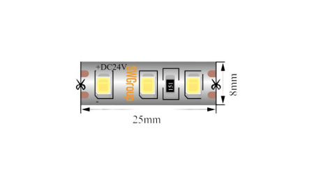 Лента светодиодная стандарт 2835 120LED/м 9.6Вт/м нейтр. бел. 24В IP65 (уп.5м)  00-00021283