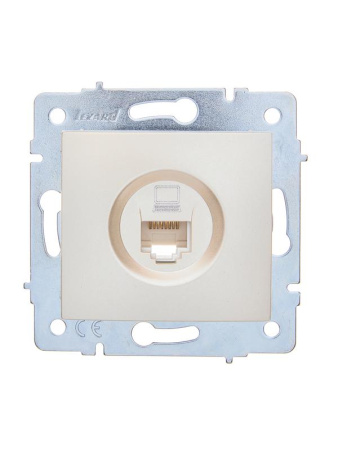 Розетка компьютерная 1-м СП ASTI IP20 RJ45 механизм Cat 5e жемчуж./бел. перламутр.  7081-3088-139