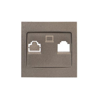 Панель лицевая Валенсия для розетки 2-м RJ-45 графит PROxima  ESK02-L-035-60