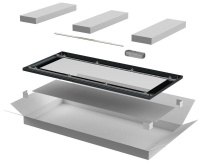 Дверь для шкафа LINEA N 18U 800мм стеклян. черн.  LN05-18U8X-DR