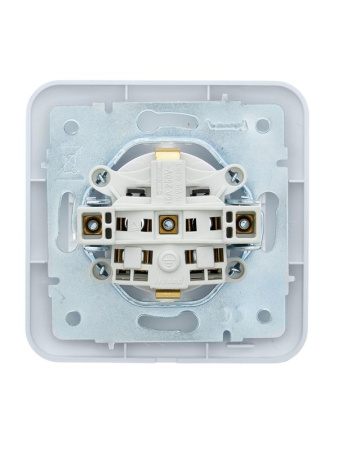 Розетка 1-м СП ASTI 16А IP20 с заземл. термопласт в сборе бел.  7081-0202-122B