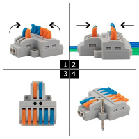 Клемма строительно-монтажная СМК проходная разветвительная 2х3 2п с монтажной площадкой 1 ввод 3 вывода на полюс (уп.50шт)  07-5234 Клемма строительно-монтажная СМК проходная разветвительная 2х3 2п с монтажной площадкой 1 ввод 3 вывода на полюс (уп.50шт)  07-5234