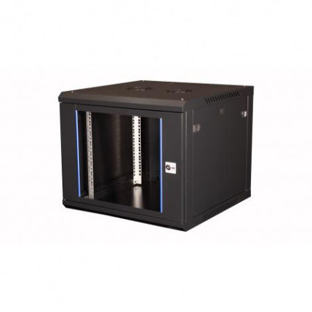 Шкаф настенный 19дюйм 12U 600х600 дв. стекл. сер.  DR-600220