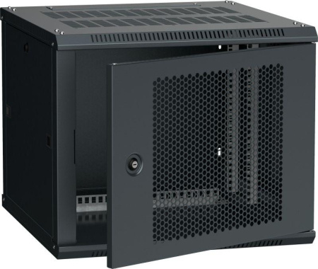 Шкаф LINEA W 6U 600х600мм перфорированная дверь RAL9005  LWR5-06U66-PF