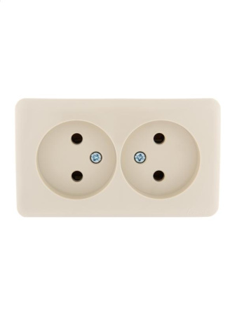 Розетка 2-м ОП Viola 16А IP20 без заземл. крем.  751-0300-128