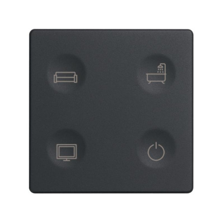 Выключатель сенсорный 4-кл. СП  82 Sense IP20 с тематич. маркир. Т1 графит  8000643-038