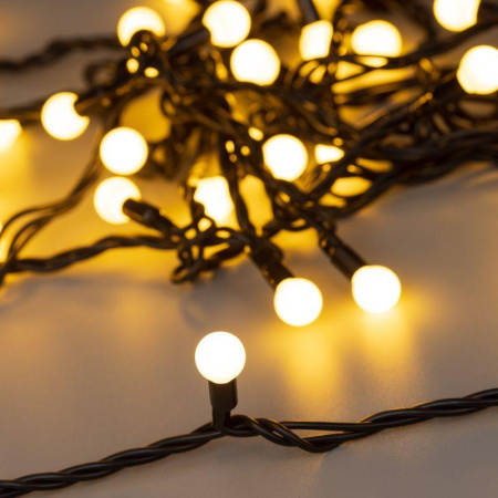 Гирлянда светодиодная ARD-BALL-CLASSIC-D13-5000-BLACK-50LED WARM (230В 3.5Вт) (IP65)  025566