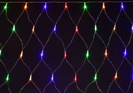 Гирлянда "Сеть" 1.5х1.5м 160LED RGB IP20 провод прозр. 230В с контроллером 8 режимов  LGDB410-3-160-L1-T-S-44