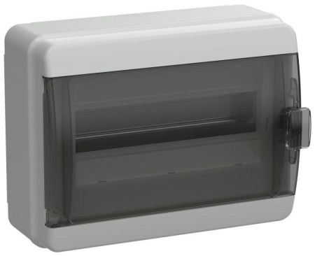 Корпус пластиковый КМПн-12 IP65 черн. прозр. дверь TEKFOR  TF5-KP72-N-12-65-K03-K02