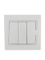 Выключатель 3-кл. СП Mira 10А IP20 с бел.вставкой бел.  701-0202-109