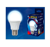 Лампа светодиодная LED-A60 8W/DW/E27/FR PLP01WH Яркая 8Вт грушевидная матовая 6500К холод. бел. E27 (упак. картон)  UL-00002003