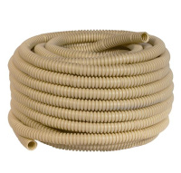 Труба гофрированная ПВХ легкая d25мм с протяжкой свет. дерево (уп.25м)  ГФ-8104125-025