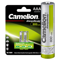 Аккумулятор AAA/HR03 1.2В 800мА.ч Ni-MH Always Ready NH-AAA800ARBP2 BL-2 металлик (блист.2шт)  7965