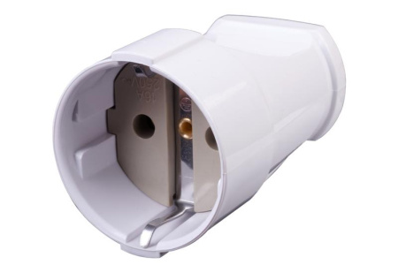 Розетка кабельная ABS-пластик прямая с/з 16А 250В IP20REV бел.  30458 6