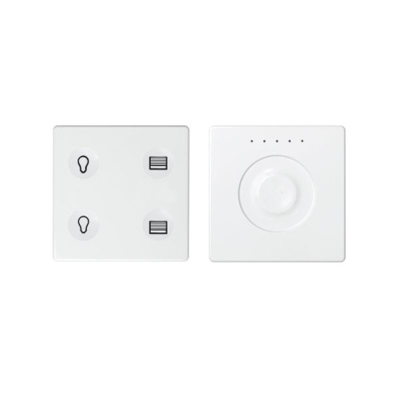 Комплект выключателя 4-кл. сенсорн. + регулятор Т2 KNX; RJ12 бел. 82 Sense 8400654-030