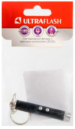 Фонарь LED30L (1LED+лазерная указка 3хAG3 блист-пакет черн.)  12325