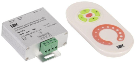 Контроллер с ПДУ радио MONO 1 канал 12В 10А 120Вт бел.  LSC1-MONO-120-RF-20-12-W