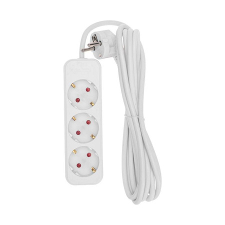 Удлинитель 3х3м с заземл. STANDARD 3х1кв.мм бел.  13-4010