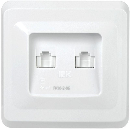 Розетка компьютерная 2-м Вега RJ45 кат.5E РК10-2-ВБ бел.  EKV25-K01-DM