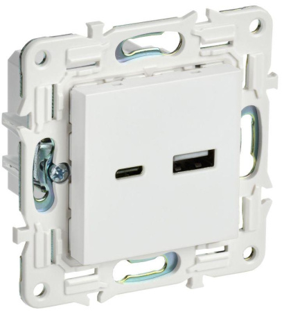 Розетка USB A+C 18Вт SKANDY SK-R13W арктич. бел.  SK-U22-018-K01