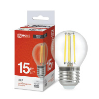 Лампа светодиодная филаментная LED-ШАР-deco шар прозрачная 15Вт 230В E27 4000К 1435лм  4690612055985