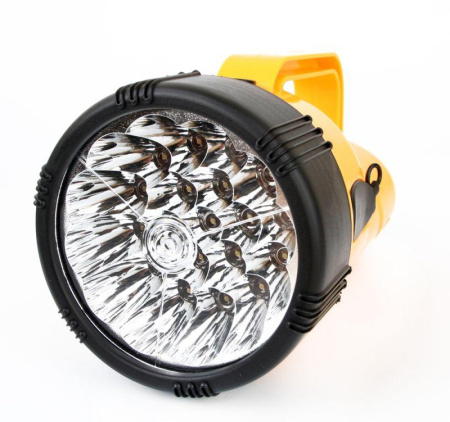 Фонарь аккумуляторный LED29314 19LED аккум. 4В 2.3А.ч 220В желт.  10471