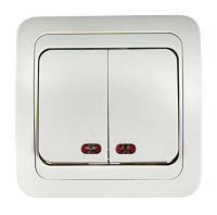 Выключатель 2-кл. СП Classico 2123 10А IP20 с подсветкой бел. ASD /  4680005959877