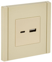 Розетка USB A+C 18Вт FORTE&PIANO FP451 ваниль  FP-U22-018-K10