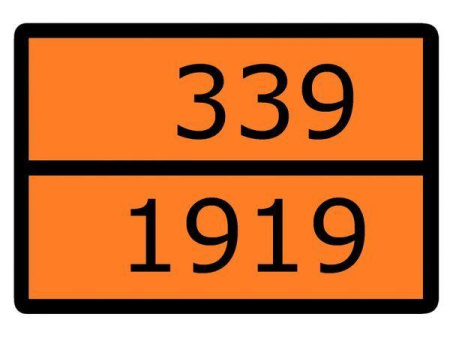 Знак для маркировки опасных грузов "Номер ООН 339/1919" 300х400мм пленка самоклеящаяся  an-7-339-1919