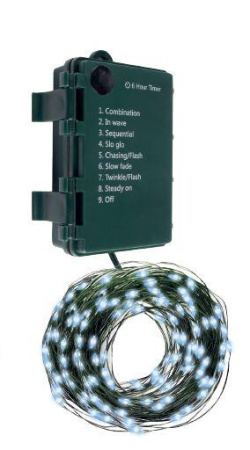 Гирлянда "Роса" DC-G06-120W 120 microLED 12.1м. 8реж. 3хAA бел.  5059627