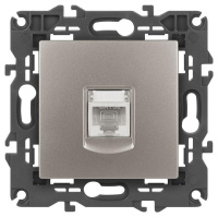 Розетка ЭРА Elegance 14-3107-16 RJ45 титан  Б0065764 Розетка ЭРА Elegance 14-3107-16 RJ45 титан  Б0065764