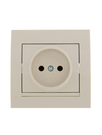 Розетка 1-м СП Deriy 16А IP20 без заземл. керамика крем.  702-0303-121