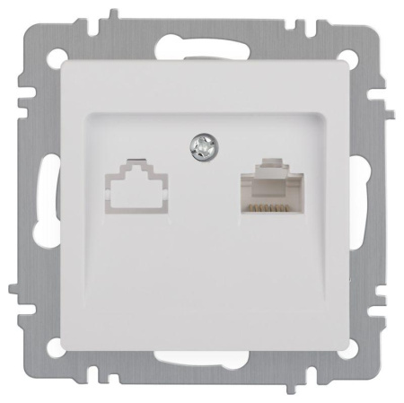 Розетка  Accent 6-303-01 информационная RJ45 IP20 СУ бел.  Б0063624