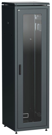 Шкаф сетевой 19дюйм LINEA N 38U 600х600мм стекл. передн. дверь черн.  LN05-38U66-G