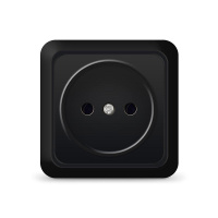 Розетка 1-м ОП Олимп 16А IP20 без заземл. черн.  2224