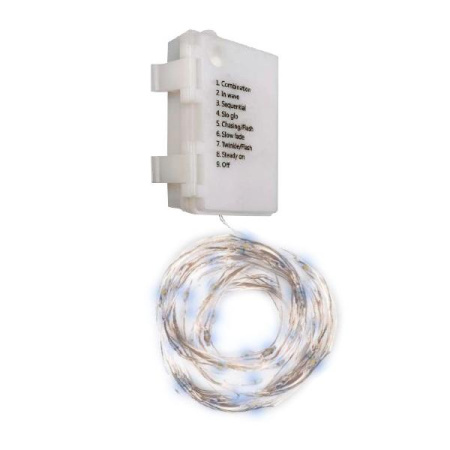 Гирлянда DC-G03-120W 120microLED 12.1м 8реж. 3xAA (не в компл.) бел.  5047839