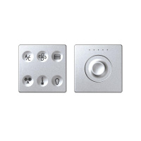 Комплект выключателя 6-кл. сенсорн. + регулятор Т2 KNX; RJ12 алюм. 82 Sense 8400674-093