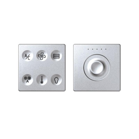 Комплект выключателя 6-кл. сенсорн. + регулятор Т2 LON; RJ12 алюм. 82 Sense 8000674-093