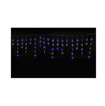 Гирлянда занавес светодиодная "Звездочки-1" ULD-E5505-196/DTK WHITE-BLUE STARS-1 бел. и син. 56LED 5.5х0.5м IP20  UL-00001410